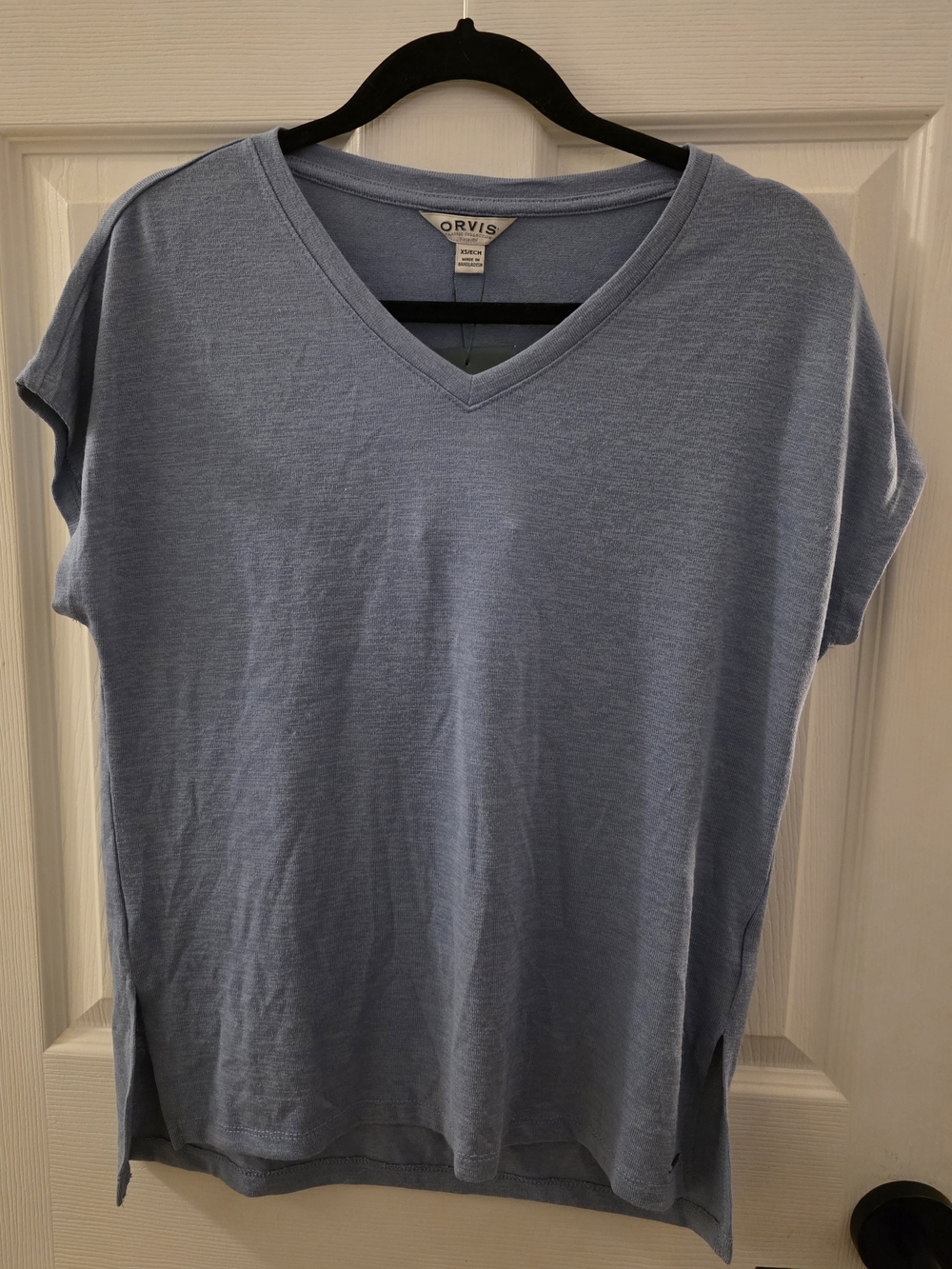 Orvis Light Blue V-Neck Short Sleeve Tee